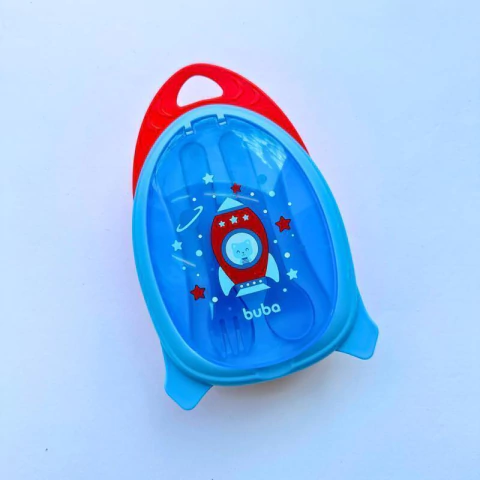 KIT REFEICAO COM TALHER FOGUETE AZUL