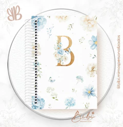 PORTA RECITATIVOS - ALFABETO FLORAL AZUL - comprar online