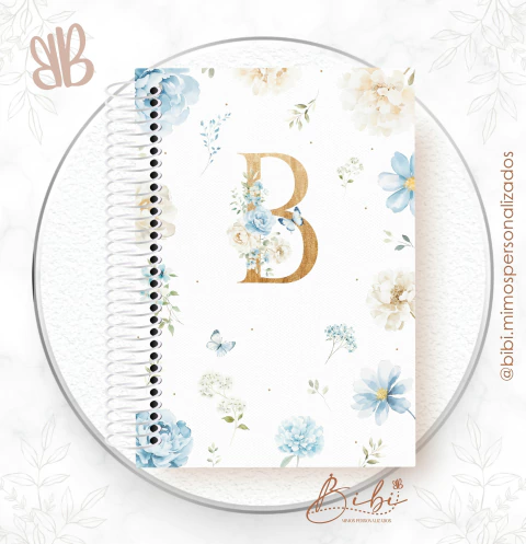 PORTA RECITATIVOS - ALFABETO FLORAL AZUL - comprar online