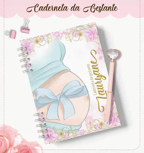 CADERNETA DA GESTANTE - LAÇO AZUL