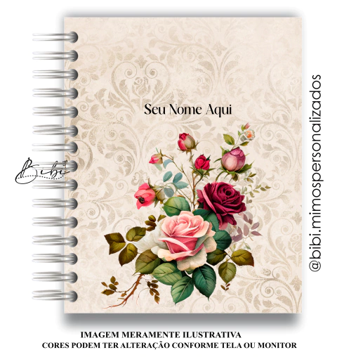 CADERNO A5 - ROSAS VINTAGE