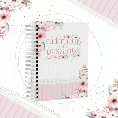 CADERNETA DA GESTANTE - FLORAL ROSA