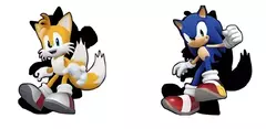 Sonic y Tails (Sticker 3D) - comprar online