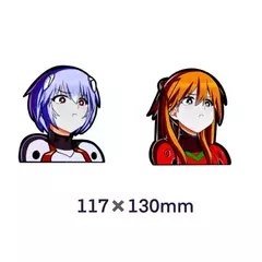 Rei y Asuka - Evangelion (Sticker 3D) - comprar online
