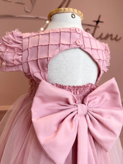 Vestido luxo rosê, tule+cristal. tamanho 2 na internet