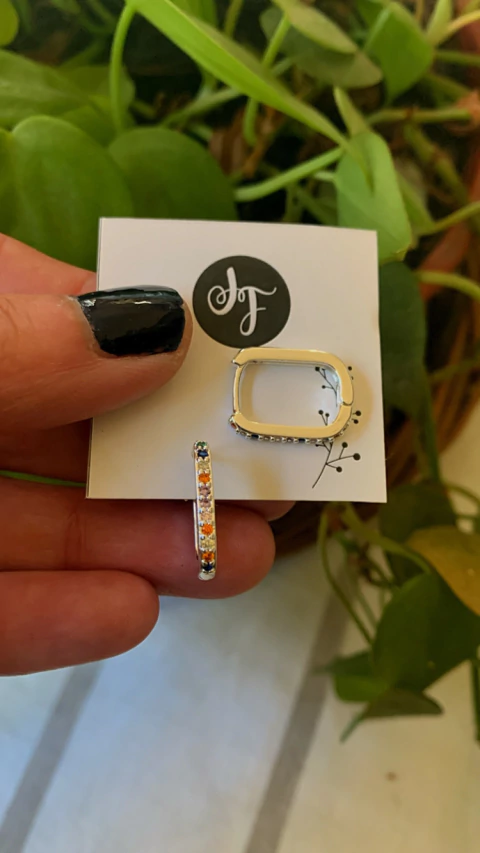 Aro Cubano Rectangular Cubic Color AB