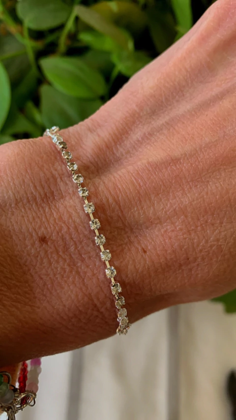 Pulsera Frente Strass y Cadenita AB