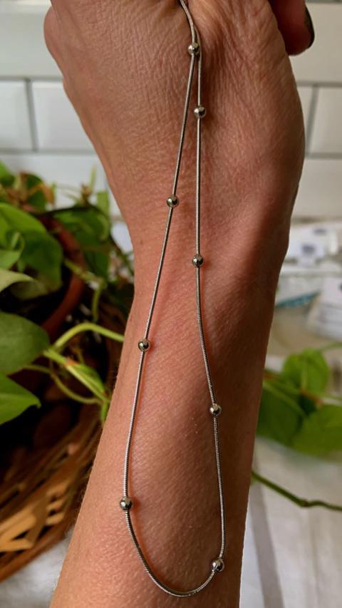 Cadena Clapton Fina Bolitas Intercaladas AC