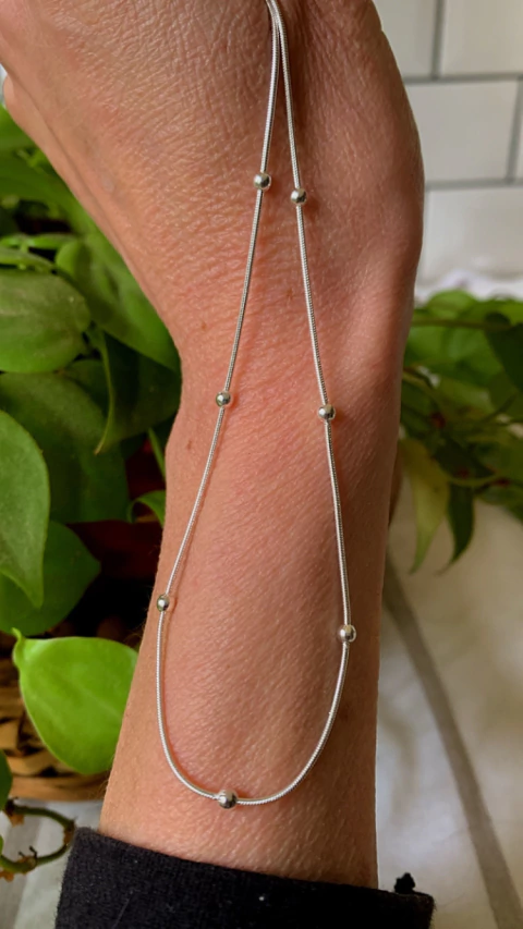 Cadena Clapton Fina Bolitas Intercaladas AB