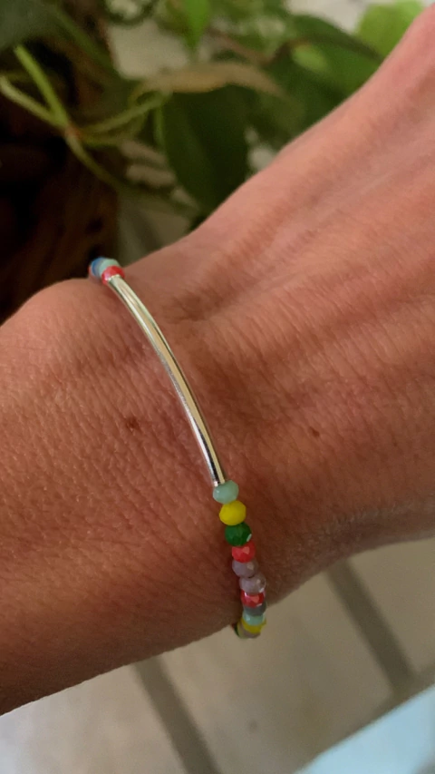 Pulsera Cristales Multicolor y Barrita