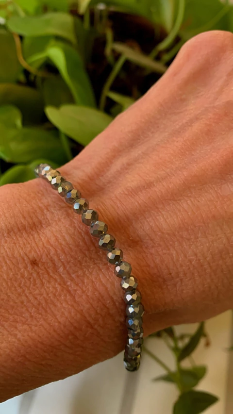 Pulsera Cristales Gris Tornasol