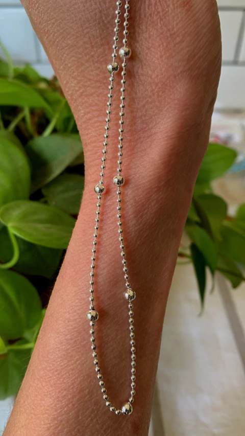 Cadena Mini Bolitas y Bolitas Intercaladas AB