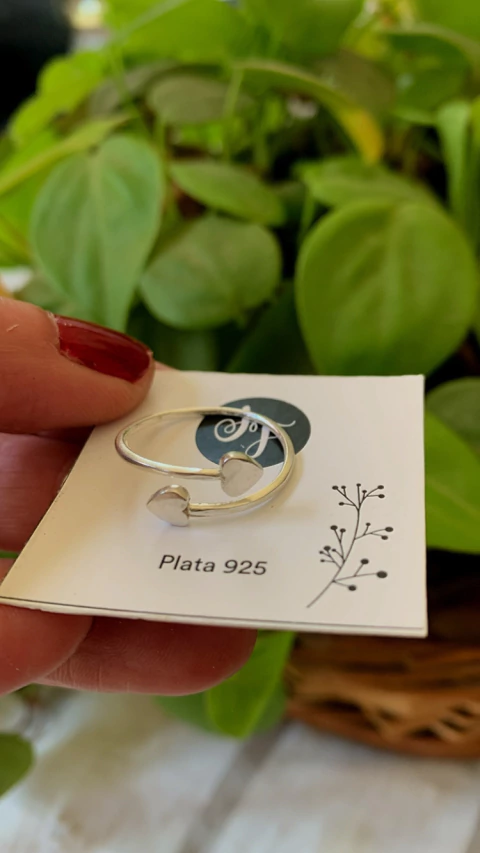 Anillo Dos Corazones Regulable