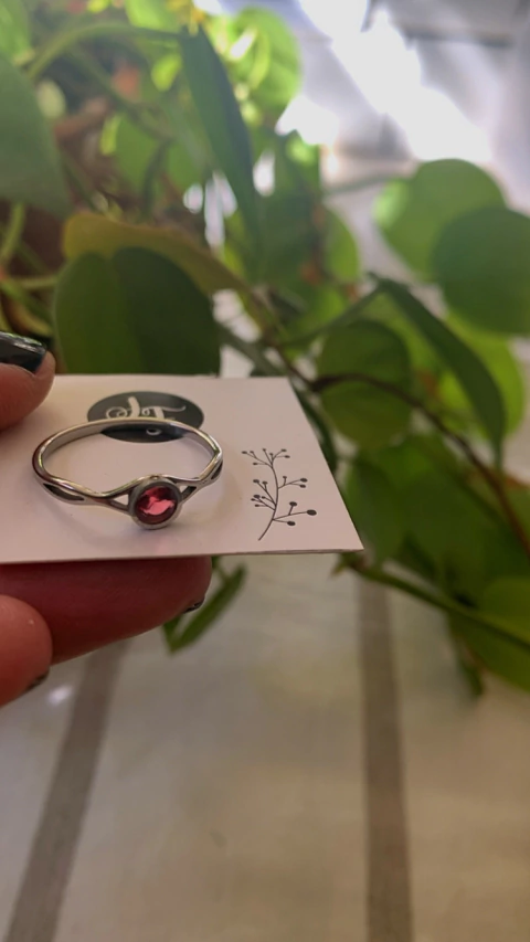 Anillo Piedra Rosa AC 18mm