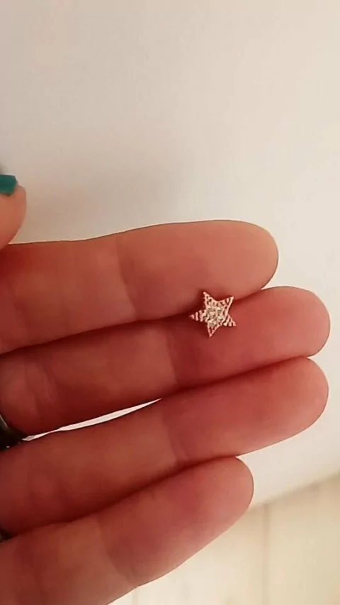 Aro Piercing Estrella Micropave A.R. (unidad)