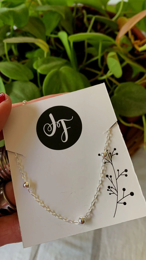 Choker Espejito Bolitas Intercaladas A.B.