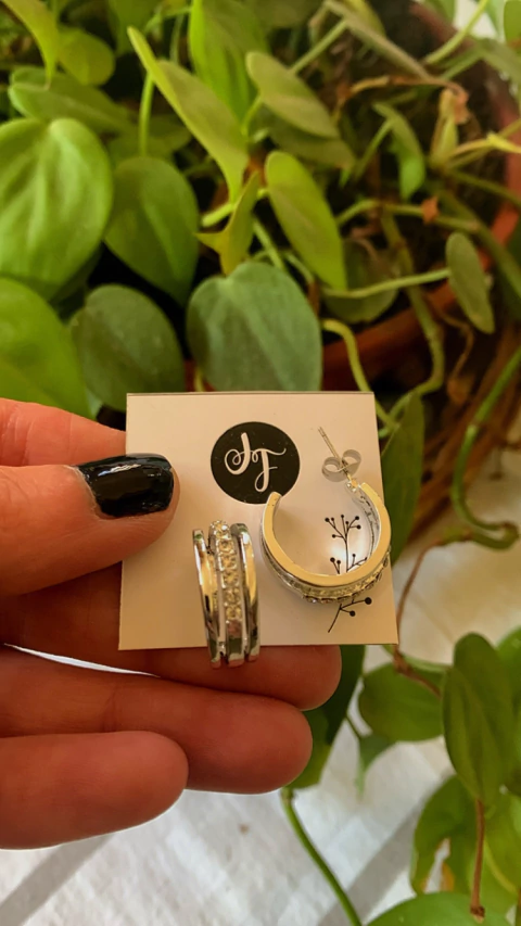 Semi Argolla Triple Fila Strass AC