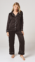 6015 Pijama camisero sedita negro - comprar online