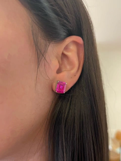 Brinco Safira Pink Princess Pino em Ouro 10K - comprar online