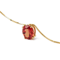 Colar Safira Laranja Oval 3.48 cts na internet
