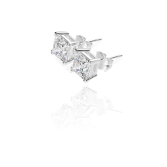 Brinco Stud Princess Cut 1.2 ct cada. na internet