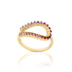 Anel Stack Mini Prata com Safiras