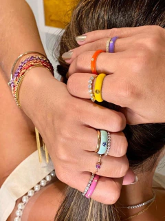 Anel Pop Color 1 Moissanita 2mm - comprar online