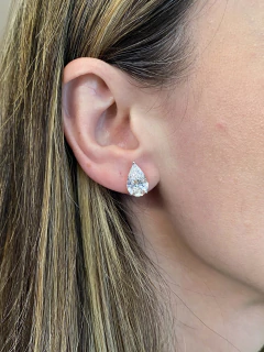 Brinco Pear Diamante 3.0 cts Cada Ouro 18K na internet