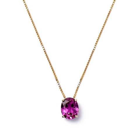 Colar Safira Pink Oval 3.48 Cts - comprar online