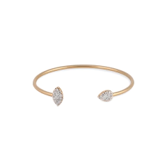 Jonc Bracelet Navette Pear Cluster Ouro 18K