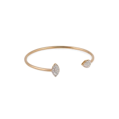 Jonc Bracelet Navette Pear Cluster Ouro 18K - comprar online