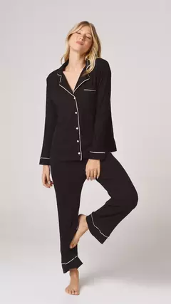 Pijama Camisero de Morley Georgia Negro - Lovely Moms Maternity