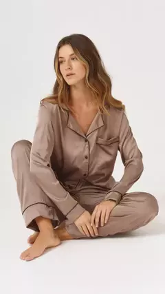 Pijama Camisero de Sedita Mocha Mousse - comprar online
