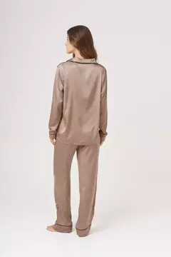 Pijama Camisero de Sedita Mocha Mousse - Lovely Moms Maternity