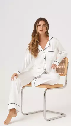 Pijama Camisero de Sedita Málaga Blanco
