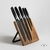 Taco de cuchillos Imantado Acacia + 5 Cuchillos Black - comprar online