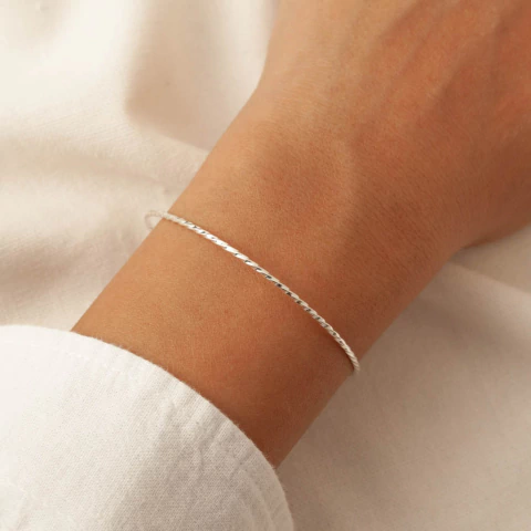 Bracelete de Prata Aro Torcido Regulável