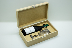 CAIXA VINHO COM TAÇA