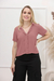 Blusa Manga Curta com Decote V - loja online