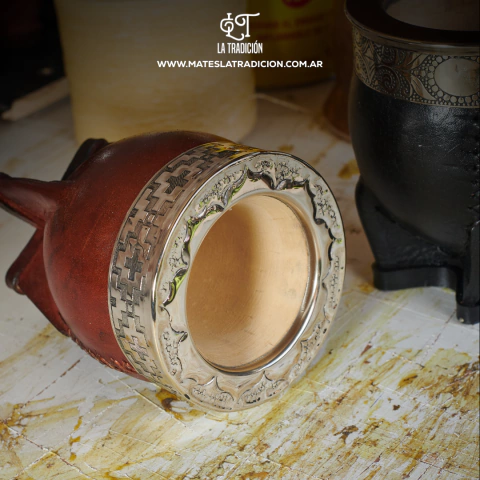 Mate Imperial Virola Labrada Alpaca + Bombilla Pico de Loro - comprar online