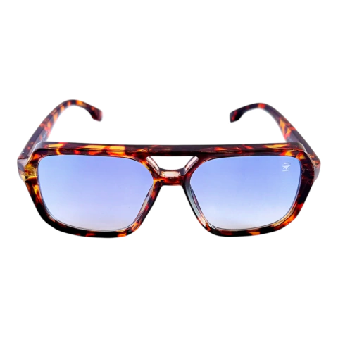 Óculos de Sol Unissex Koom Florescer- Tartaruga e Azul Degradê - comprar online