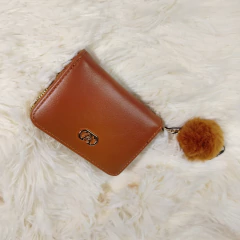 Tarjeteros de ecocuero con pompón - tienda online