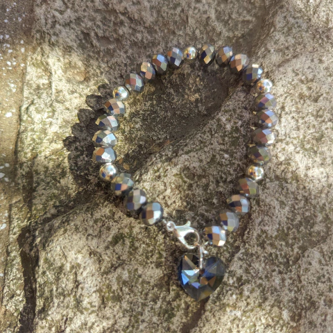 Pulsera cristal con dije AB