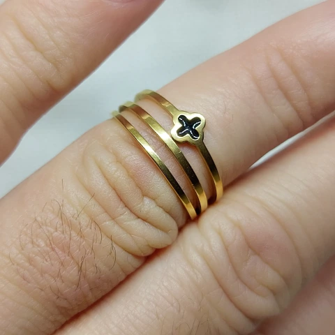 Anillo de acero dorado #17