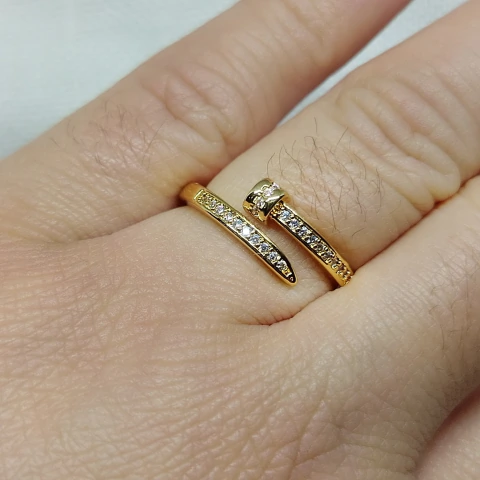Anillo extensible, bronce con baño doradox2