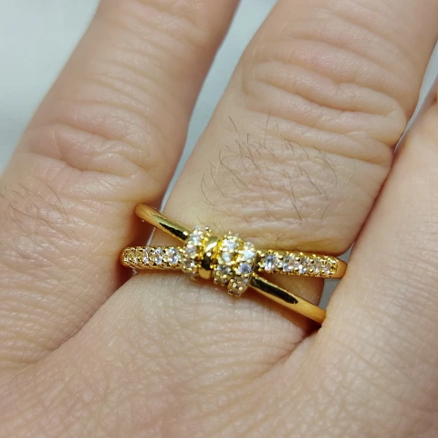 Anillo extensible, bronce con baño doradox2