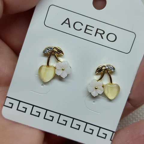 Aro ramito flor y corazón efecto ojo de gato