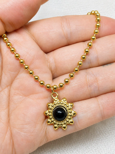 Pulsera Sol acero dorado