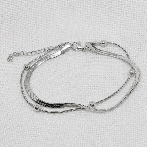 Pulsera doble cadena AQ