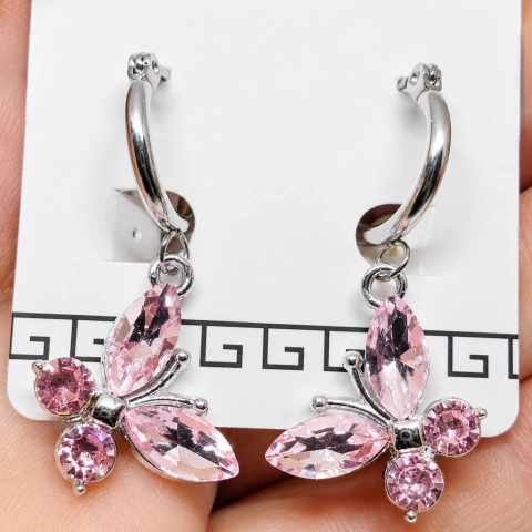 Argolla con mariposa cristal AQ